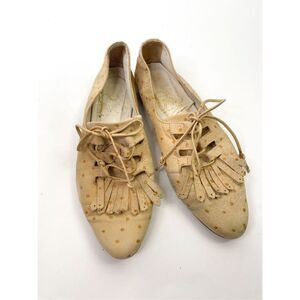 Joan and David Balletcore Leather Lace Up Dot Shoes Size 6